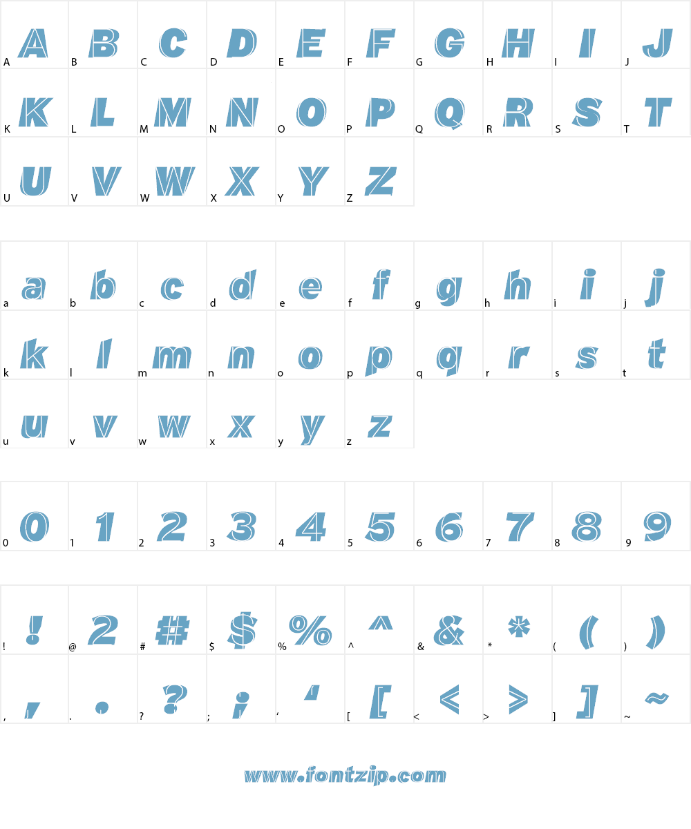 M.F. Plexus Italic Font Character